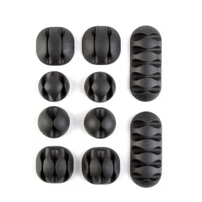   Delight 05557 Vezeték rögzítő szett - öntapadós - fekete - 10 db / csomag