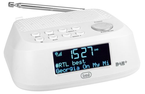 Trevi RC 80D4 DAB White Asztali óra, FM és DAB+ rádióval, ébresztő funkcióval és fejhallgató kimenettel