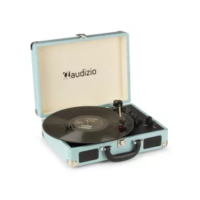   Audizio RP114BL - Bakelit lemezjátszó bőrönd kialakításban - Kék