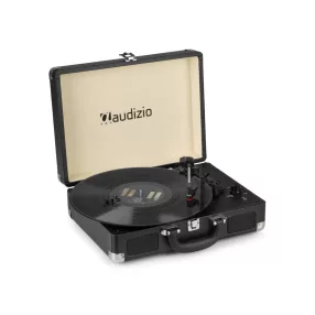  Audizio RP114BK - Bakelit lemezjátszó bőrönd kialakításban - Fekete