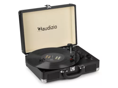 Audizio RP114BK - Bakelit lemezjátszó bőrönd kialakításban - Fekete