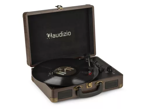 Audizio RP114W - Bakelit lemezjátszó bőrönd kialakításban - Fa