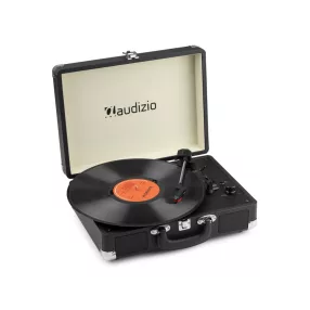   Audizio RP116BK - Bakelit lemezjátszó bőrönd kialakításban - Bluetooth - Fekete