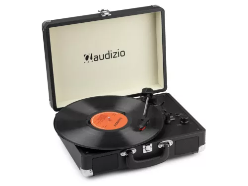 Audizio RP116BK - Bakelit lemezjátszó bőrönd kialakításban - Bluetooth - Fekete