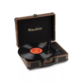   Audizio RP116W - Bakelit lemezjátszó bőrönd kialakításban - Bluetooth - Fa