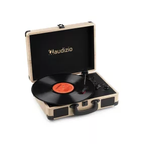   Audizio RP116LW - Bakelit lemezjátszó bőrönd kialakításban - Bluetooth - Világos fa