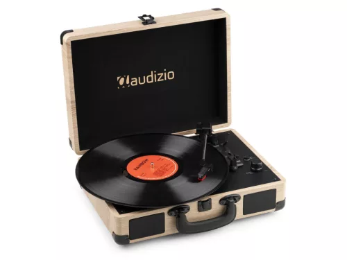 Audizio RP116LW - Bakelit lemezjátszó bőrönd kialakításban - Bluetooth - Világos fa