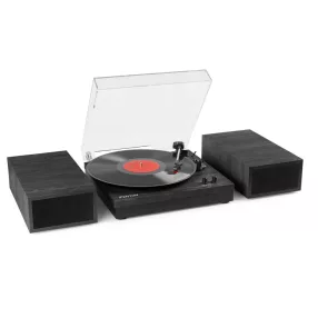   Fenton RP165B Bakelit lemezjátszó szett + 2 db hangfal, Bluetooth (Fekete/Szürke)