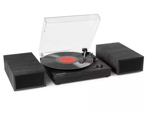 Fenton RP165B Bakelit lemezjátszó szett + 2 db hangfal, Bluetooth (Fekete/Szürke)