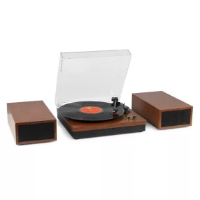  Fenton RP165C Bakelit lemezjátszó szett + 2 db hangfal, Bluetooth (Cseresznye)