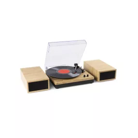  Fenton RP165L Bakelit lemezjátszó szett + 2 db hangfal, Bluetooth (Világosbarna)