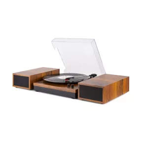   Fenton RP165 Bakelit lemezjátszó szett + 2 db hangfal, Bluetooth (Diófa)