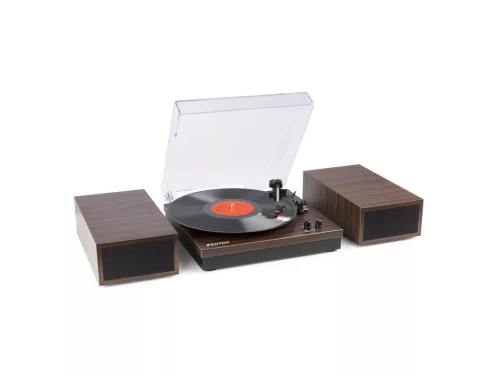 Fenton RP165D Bakelit lemezjátszó szett + 2 db hangfal, Bluetooth (Sötétbarna)