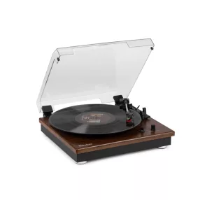   Audizio RP112D Retro lemezjátszó Bluetooth hangszórókkal - SÖTÉT FA