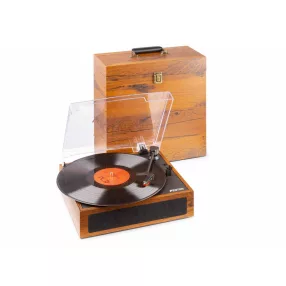   Fenton RP170L - DOBOZOS Bakelit lemezjátszó SZETT (Bluetooth/RCA) LEMEZTARTÓVAL, világos színben