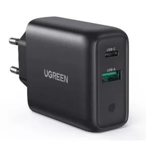UGREEN CD170, Fali töltő USB QC3.0, USB-C PD, 36W (fekete)