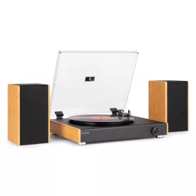  Audizio RP335BB Bakelit lemezjátszó szett + 2 db hangfal, Bluetooth (Bambusz)