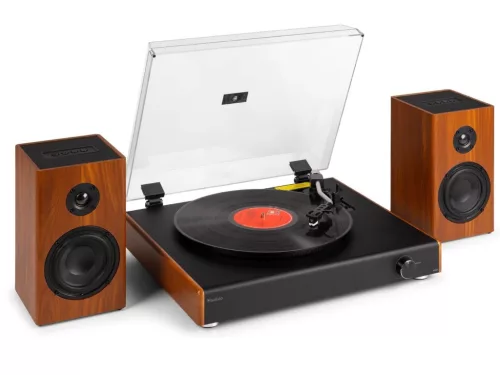 Audizio RP337BB Bakelit lemezjátszó szett + 2 db hangfal, Bluetooth - Fa