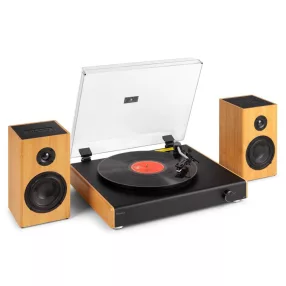   Audizio RP337BB Bakelit lemezjátszó szett + 2 db hangfal, Bluetooth - Bambusz