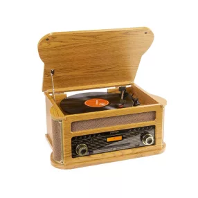   Fenton Memphis Vintage lemezjátszó világos fa borítással