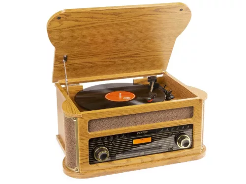 Fenton Memphis Vintage lemezjátszó világos fa borítással