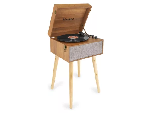 Audizio Fremont Bakelit lemezjátszó (Bluetooth/USB/RCA), retró állvány - Barna