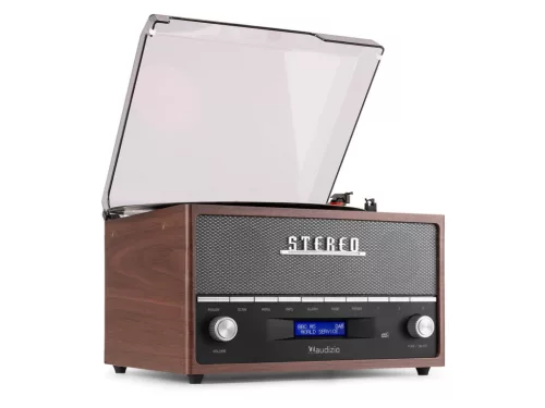 Audizio Frisco Retro Bakelit lemezjátszó / DAB+ Rádió (Bluetooth + FM)