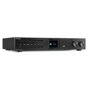   Audizio Brescia Internetrádió + beépített erősítő 240W, DAB+, FM, CD, USB, Bluetooth - fekete