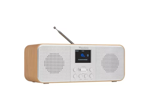 Audizio Bucine WIFI internetrádió-FM és DAB rádió, fa, ezüst