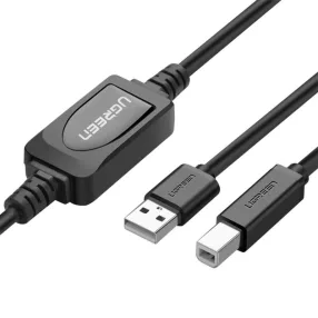   Ugreen US122 USB-A apa - USB-B apa 2.0 Nyomtató kábel - Fekete (15m), 10362