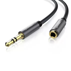   Ugreen 10538 AUX aljzat audio hosszabbító 3.5 mm 5m, fekete/szürke