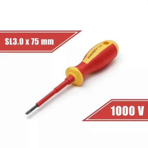Handy 10560 Csavarhúzó - 0,5 x 3.0 x 75 mm - 1000V-ig szigetelt