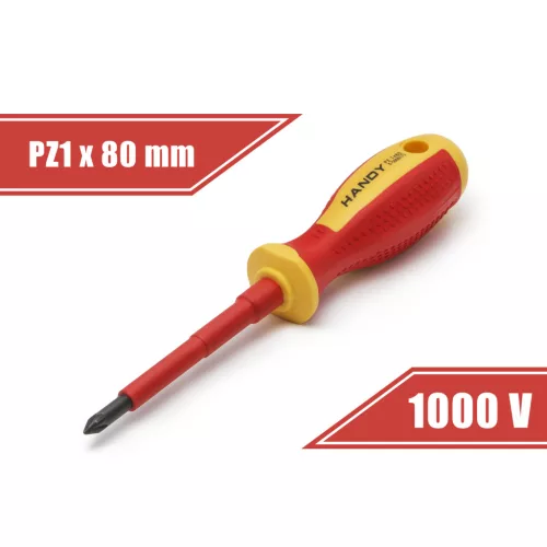 Handy 10571 Csavarhúzó - PZ1 x 80 mm - 1000V-ig szigetelt
