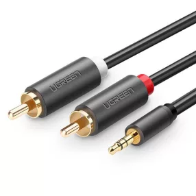   Ugreen 10772 2 x RCA apa-3,5mm-es jack apa összekötő kábel,  1  m