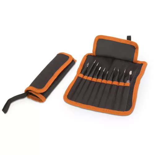 Handy 10779B Precíziós csipesz szett - antisztatikus - 11 részes - matt fekete