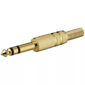   Goobay 11038 6,3mm-es sztereó aranyozott Jack dugó,rugós törésgátló