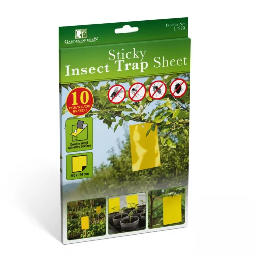 Garden of Eden 11379 Ragadós rovarcsapda lap - 250 x 170 mm - sárga - 10 db / csomag