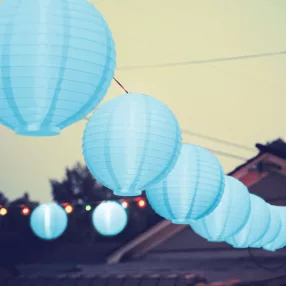 Family 11399BL LED-es lampion - 1 LED - kék - 2 x AAA