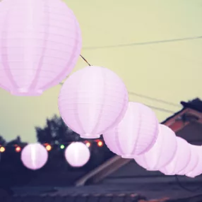   Family 11399PK LED-es lampion - 1 LED - rózsaszín - 2 x AAA