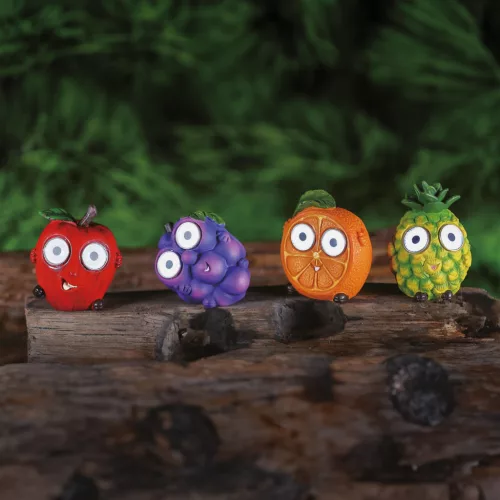 Garden of Eden 11427A Szolár gyümölcsök - 4 féle - 2 fehér LED - 8 x 9 cm