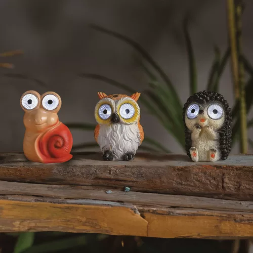 Garden of Eden 11428D Szolár állatfigurák - 3 féle - 2 fehér LED - 8,5 cm