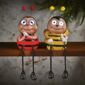   Garden of Eden 11428F Szolár állatfigurák lábbal - 2 féle méhecske - 2 fehér LED - 10 x 8,5 x 26 cm