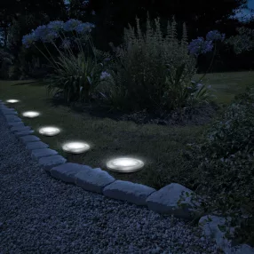   Garden of Eden 11440C LED-es leszúrható szolár lámpa - kör alakú - középfehér - 12 cm