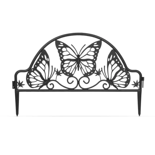Garden of Eden 11464BK Virágágyás szegély / kerítés - 48 x 31 cm - fekete