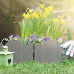   Garden of Eden 11468M Virágágyás szegély / kerítés - 20 x 17,5 cm - szürke - 12 db / csomag