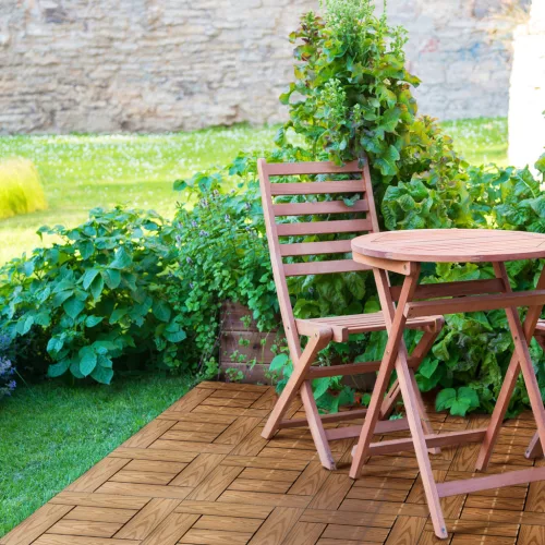 Garden of Eden 11545A WPC padlóburkolat - 6 léces - 30 x 30 cm - világosbarna, famintás - 11 db / csomag