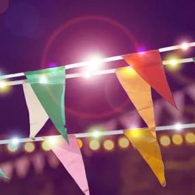   Garden of Eden 11734 Szolár fényfüzér - zászló - 4 m - 35 színes LED