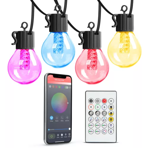 Garden of Eden 11745 Smart fényfüzér - 25 db RGB LED - 7,5 m  - bluetooth, 100-240V, 7W