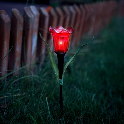 Garden of Eden 11750 LED-es szolár tulipánlámpa - sárga / piros / rózsaszín - 31 cm - 24 db / kínáló