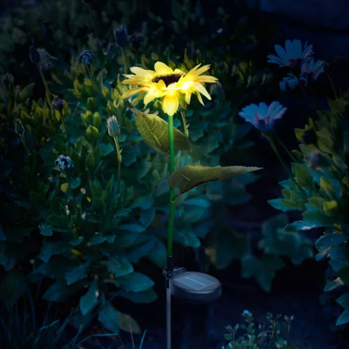 Garden of Eden 11762 Leszúrható szolár napraforgó - 75 cm - 8 melegfehér LED